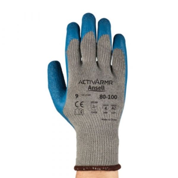 Luva de Proteção Activarmr 80-100 Tamanho 10 Multiuso Malha com Banho em Latex Ansell