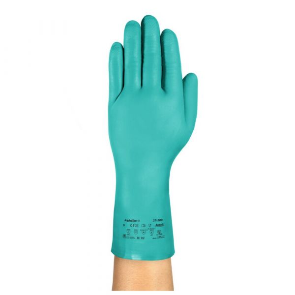 Luva Alphatec 37-300 Nitrílica Verde Tamanho 8 CA 44299 Ansell