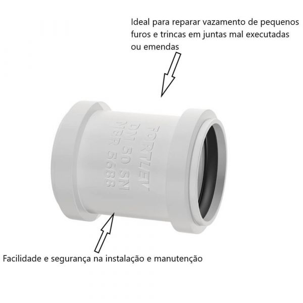 Luva de Correr para Tubo de Esgoto DN100 Com Anel Fortlev