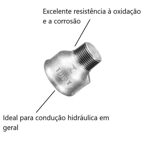 Luva de Redução Macho-Fêmea Galvanizado 1.1/4