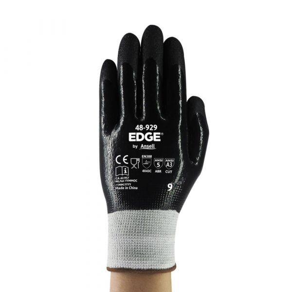 Luva Edge 48-929 Preta Tamanho 10 Ansell