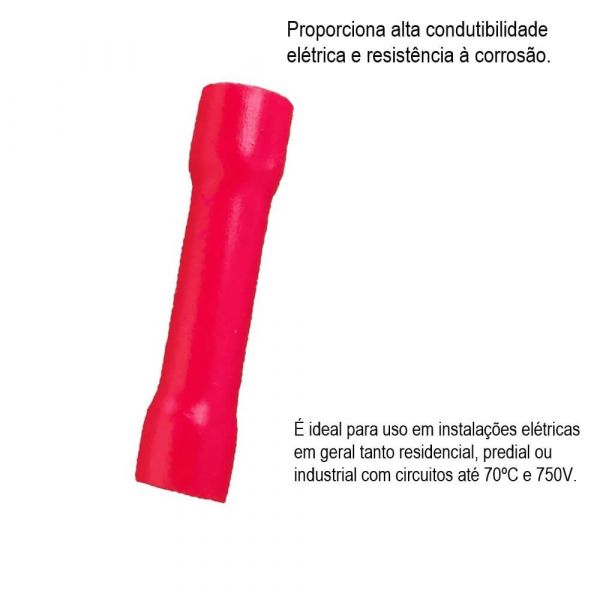 Luva Emenda Isolada Vermelho 1,5-2,5mm Penzel