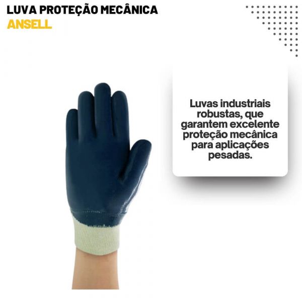 Luva Proteção Mecânica Nitrílica Antiderrapante Hycron 27-600 Tam-9 Ansell