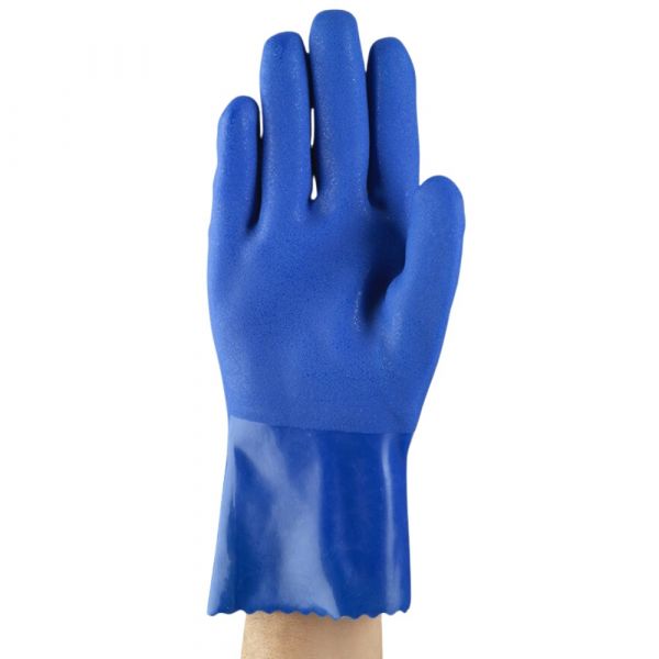 Luva PVC Azul 26cm EDGE 14-662 Tamanho 10 Ansell