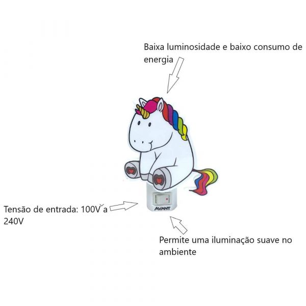 Luz Noturna Led Unicórnio Bivolt 01 Watt Avant