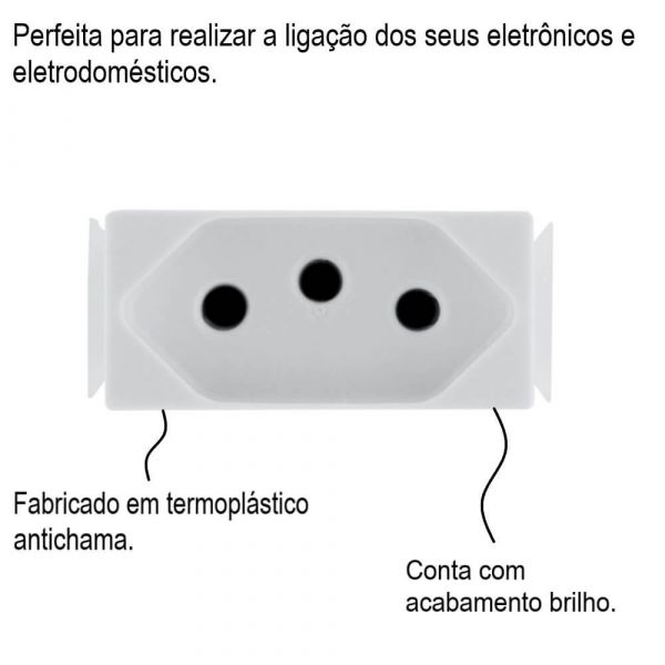 Módulo Tomada 2P+T Aria 10A 250V Branco Tramontina