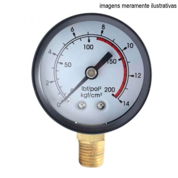 Manômetro Com Glicerina 0 a 10 BAR 0 a 140 PSI Balflex