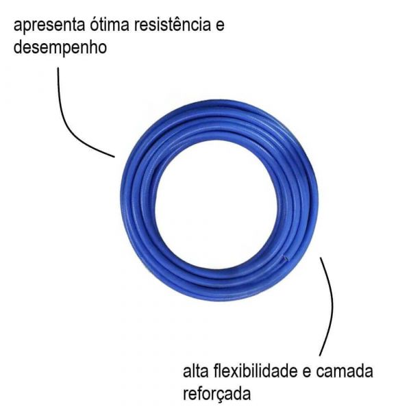 1 Metro Mangueira 1/2” Esguicho PVC Azul Himaflex