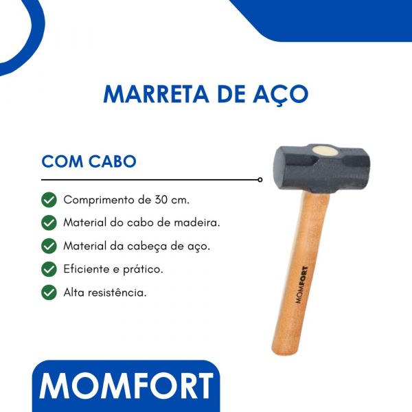 Marreta de Aço com Cabo 1Kg Momfort