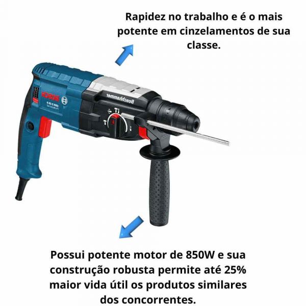 Martelete Rompedor Bosch GBH 2-28 D 850W 220V em Maleta