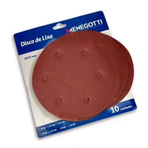 Disco De Lixa Para Parede Com 10 Unidades 225mm Grão 80 MLP750 Manegotti