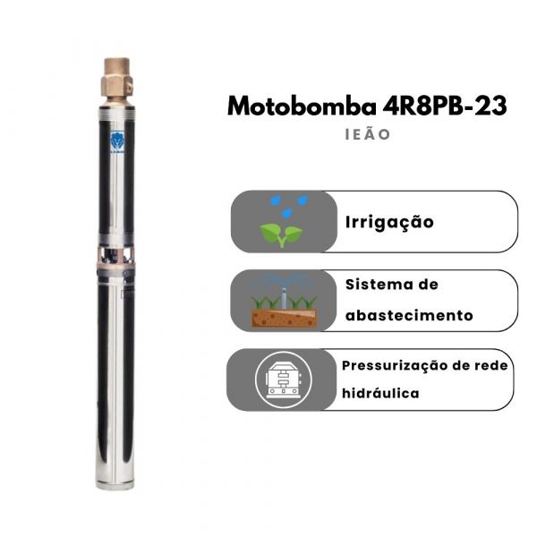 Bomba Submersa 7CV 380V Trifásica 4R8PB-23 450/007/38TR Com Painel Leão