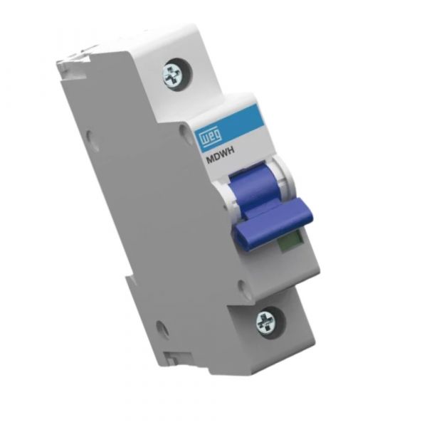 Minidisjuntor Monofásico Termomagnético MDWH-C16 Curva C 16A 10KA 1 Polo Weg