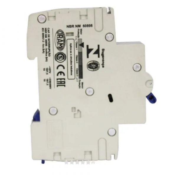 Minidisjuntor Monofásico Termomagnético MDWH-C16 Curva C 16A 10KA 1 Polo Weg