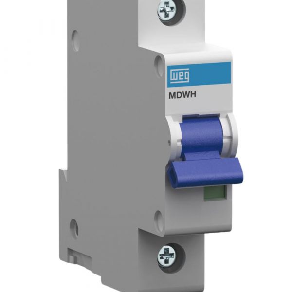 Minidisjuntor Monofásico Termomagnético MDWH-C16 Curva C 16A 10KA 1 Polo Weg