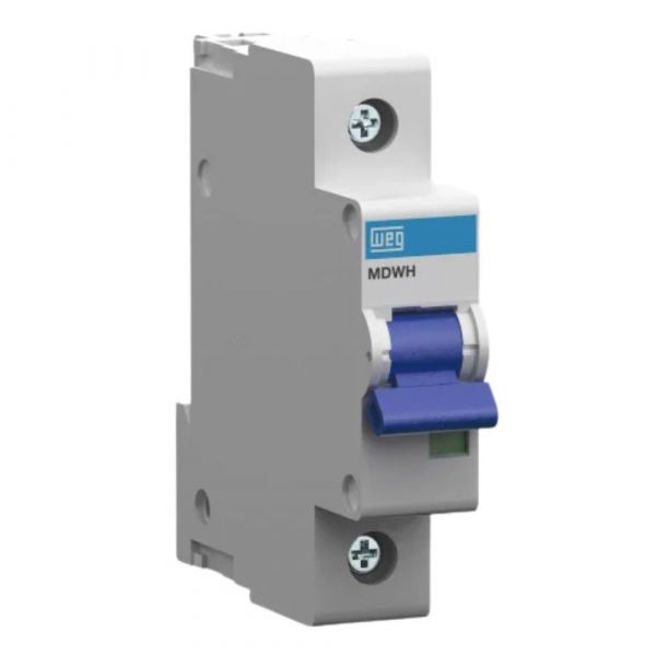 Minidisjuntor Monofásico Termomagnético MDWH-C16 Curva C 16A 10KA 1 Polo Weg