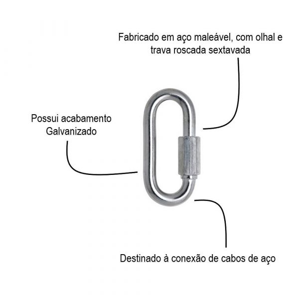 2 Unidade de Mosquetão Trava Roscada 5mm Carbografite