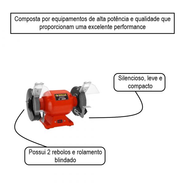 Moto Esmeril 6 Polegadas 300W Schulz