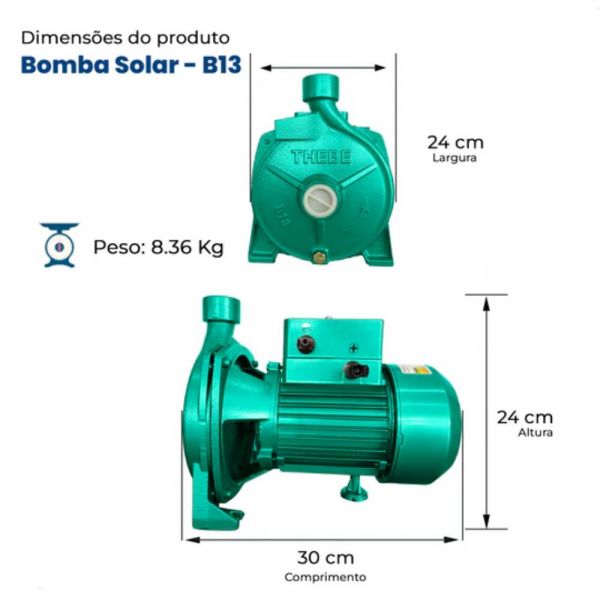 Motobomba Superfície Solar B-13 CI IP44 950W 114V Thebe