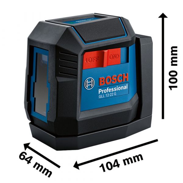 Nível a Laser GLL 12-22G LI Linhas Verdes Cruzadas 12m com Bateria Bosch