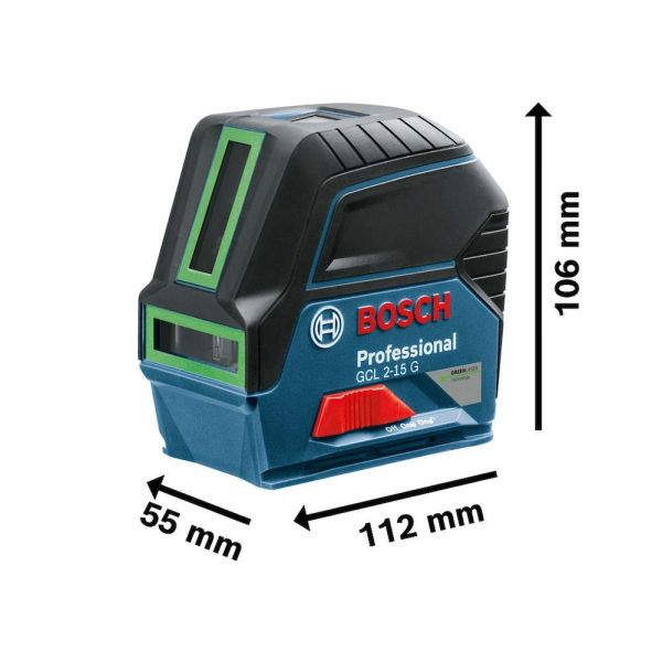 Nível Laser Verde Bosch GCL 2-15 G 15m, Suporte e Maleta