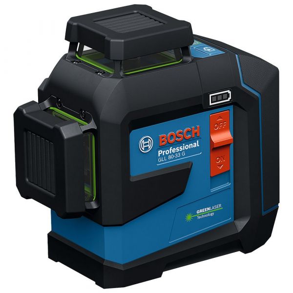 Nivel a Laser GLL 8033 CG Verde Receptor LR 7 com Maleta Bosch