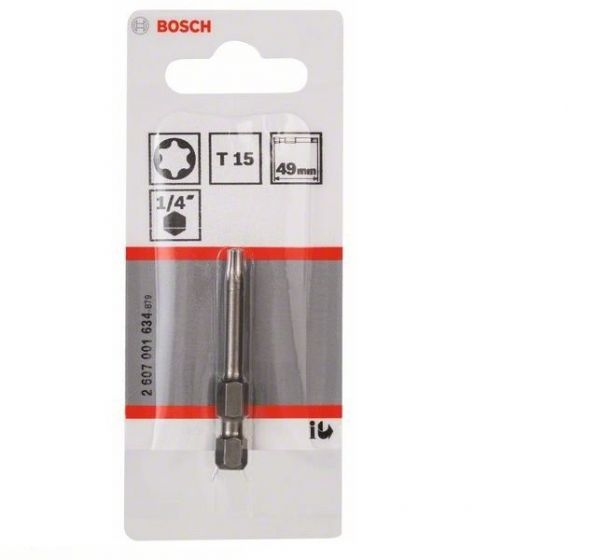 Ponta para parafusar Torx T15, 49mm Extra Hard Bosch 2607001634