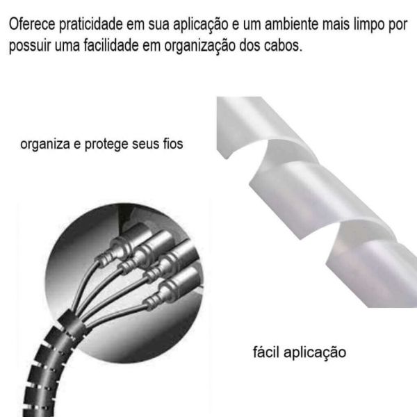 Organizador De Fios Natural 1,5MT Bemfixa