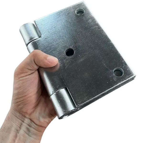 Par de Dobradiça Quadrada para Porteira Nº 4 Zincada Chapa 3/16 Pol. Jg Industria