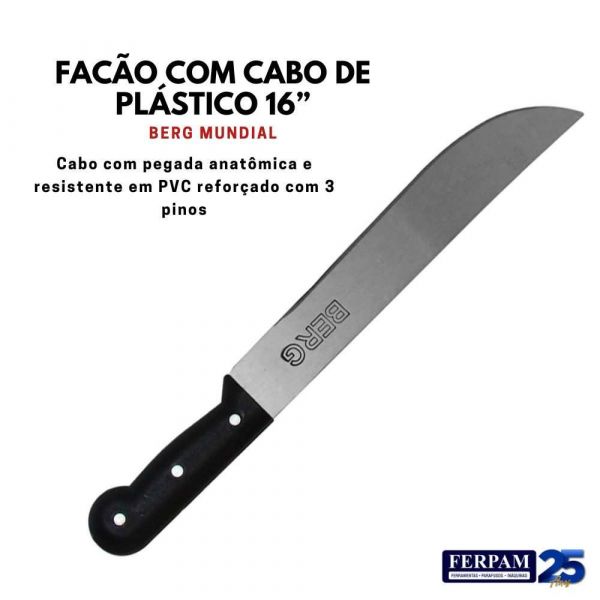 Facão Com Cabo De Plástico 14” Berg Mundial
