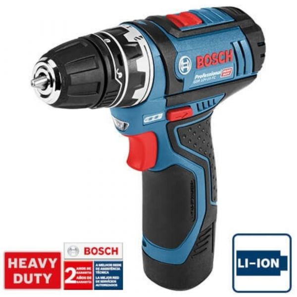 Furadeira e parafusadeira Bosch GSR 12V-15 FC, 2 baterias e maleta