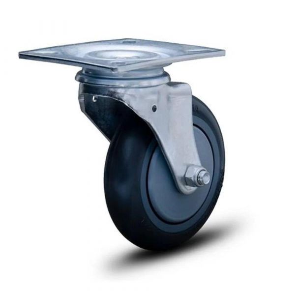 Rodízio Placa Preta Fixo Roda Polietileno 100kg Colson