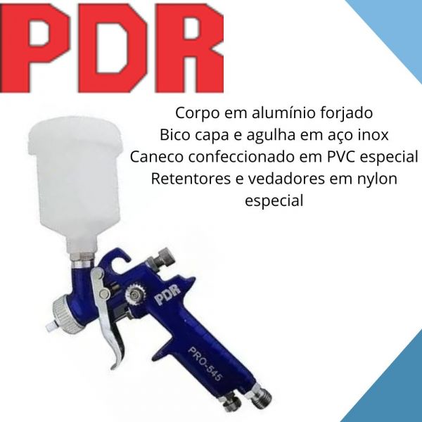 Pistola De Pintura Gravidade 125ml HVLP B 1mm PRO 545 Berliner