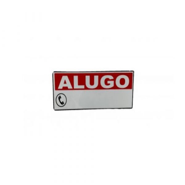 Placa de Sinalização 19X7 cm Alugo