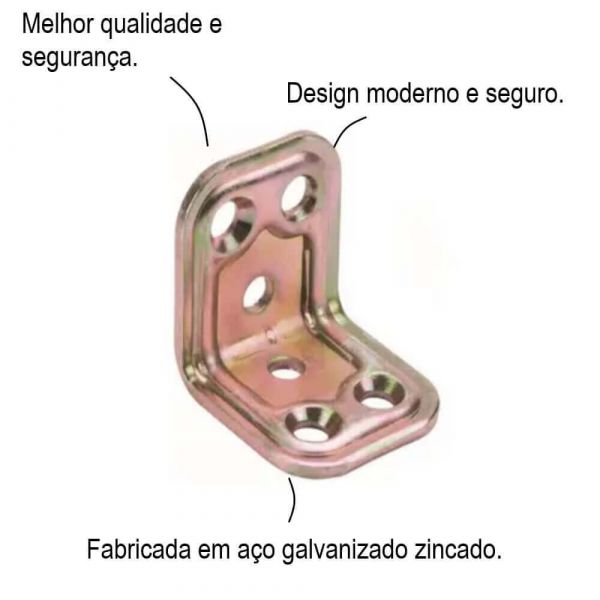 Placa Junção Dobrada 30x30x30x2,2mm 749AT33 Aldeghi