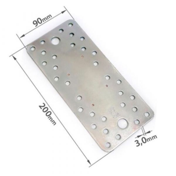 Placa Junção Reta 90 x 200 x 3,0mm Minubras