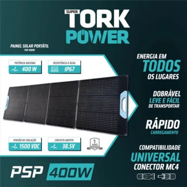 Placa Solar Portátil PSP-400W Tork