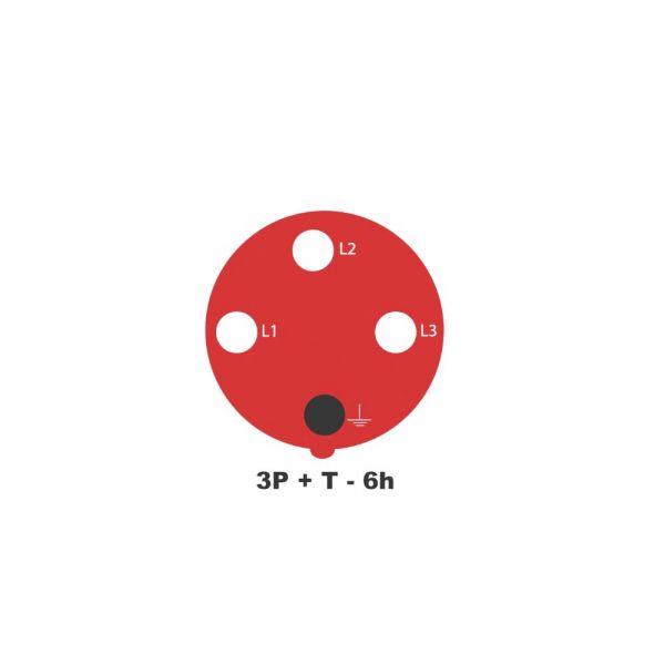 Plug Móvel Industrial 32A 3P+T 380-415V 6H VCA Vermelho Tramontina