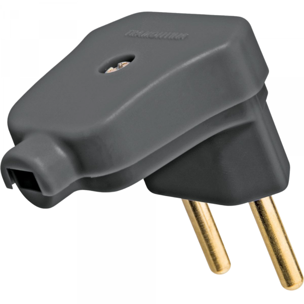 Plug Macho Angular 2P 10A Preto Tramontina