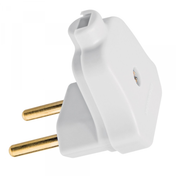 Plugue Angular 2P 10A 250V Branco Tramontina