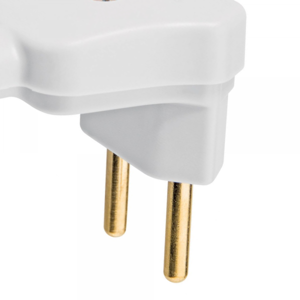 Plugue Angular 2P 10A 250V Branco Tramontina