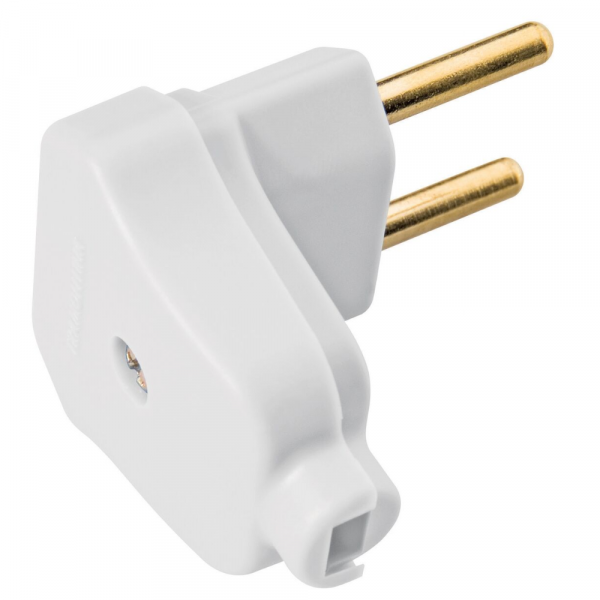 Plugue Angular 2P 10A 250V Branco Tramontina