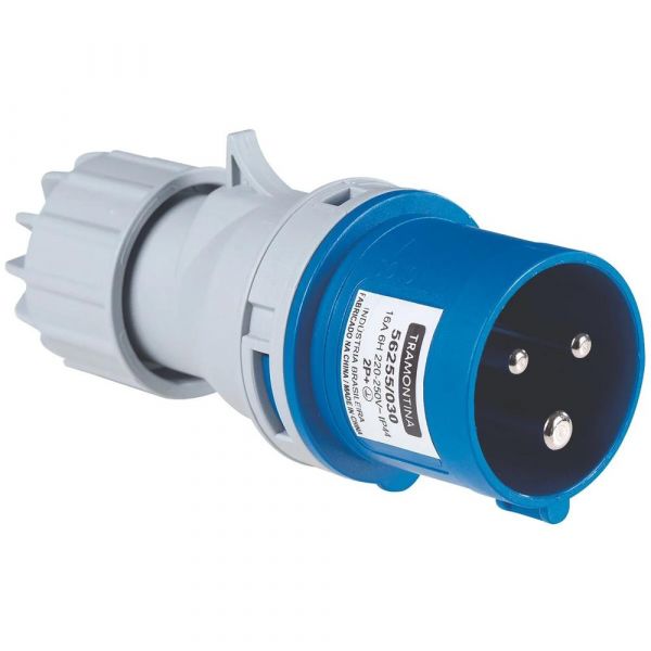 Plugue Móvel Industrial 2P+T 16A 220-250 Vca 6H Tramontina