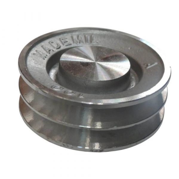 Polia Alumínio “A” Dois Canais 100mm Mademil