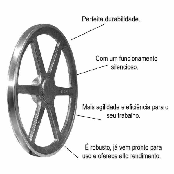 Polia em Alumínio 1 Canal B 300mm Mademil
