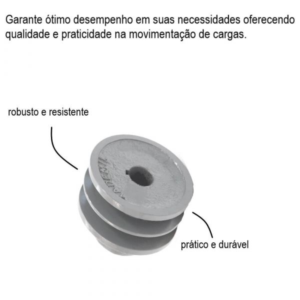 Polia Ferro Fundido 120mm Com Dois Canais Mademil