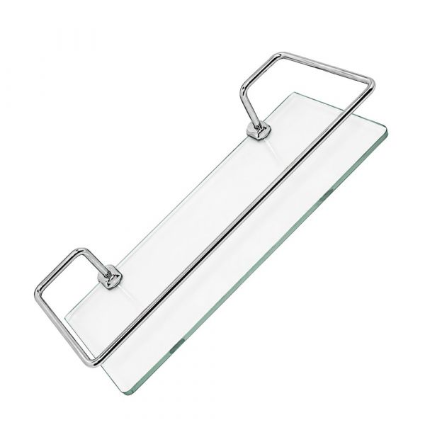 Porta-Shampoo Reto de Vidro 30x10cm Metais Premium