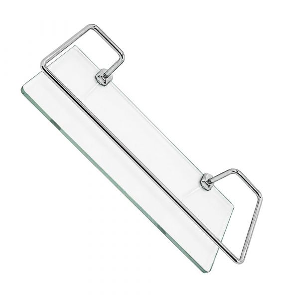 Porta-Shampoo Reto de Vidro 30x10cm Metais Premium