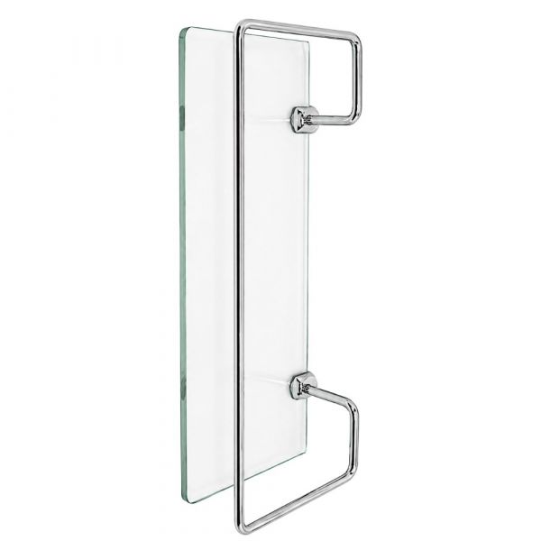 Porta-Shampoo Reto de Vidro 30x10cm Metais Premium