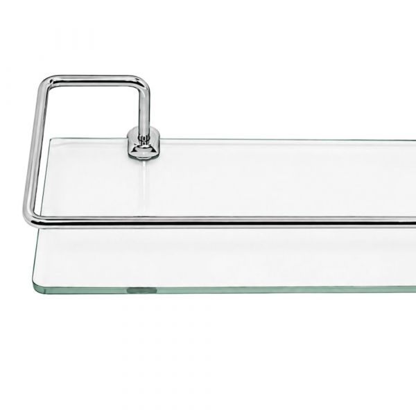 Porta-Shampoo Reto de Vidro 30x10cm Metais Premium
